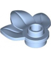 Bright Light Blue Plant Plate, Round 1 x 1 with 3 Leaves