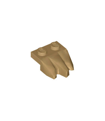 Dark Tan Plate, Modified 1 x 2 with 3 Claws / Rock Fingers