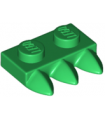 Green Plate, Modified 1 x 2 with 3 Teeth