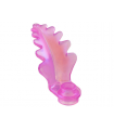 Satin Trans-Dark Pink Plant Plate, Round 1 x 1 with Curved, Upright Leaf