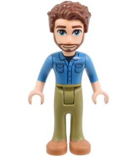 Friends Jonathan - Dark Azure Shirt, Olive Green Trousers, Medium Nougat Shoes, Reddish Brown Hair