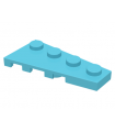 Medium Azure Wedge, Plate 4 x 2 Right