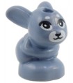 Sand Blue Bunny / Rabbit, Friends Style, Baby, Sitting with Black Eyes, Nose, and Whiskers and White Muzzle Pattern