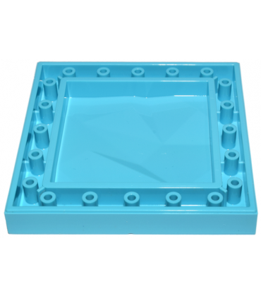 Medium Azure Brick, Modified 6 x 6 x 2/3 No Studs with Ice Crystal Surface Profile