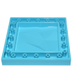 Medium Azure Brick, Modified 6 x 6 x 2/3 No Studs with Ice Crystal Surface Profile