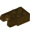 Dark Brown Technic, Brick Modified 2 x 2 with Ball Socket and Axle Hole - Straight Forks with Round Ends and Closed Sides
