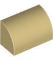 Tan Slope, Curved 1 x 2 with Bottom Stud Holder