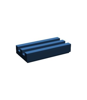 Dark Blue Tile, Modified 1 x 2 Grille with Bottom Groove / Lip