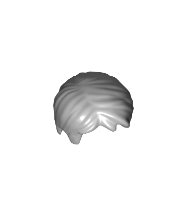 Light Bluish Gray Minifig, Hair Short Tousled with Side Part