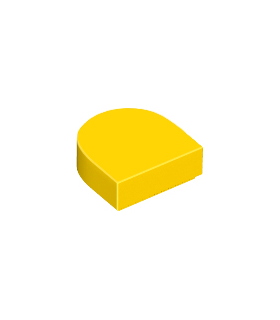 Yellow Tile, Round 1 x 1 Half Circle Extended