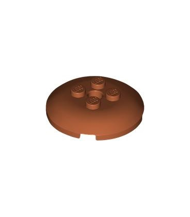 Dark Orange Brick, Round 4 x 4 x 2/3 Dome Top with Hole