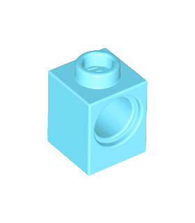 Medium Azure Technic, Brick 1 x 1 with Hole