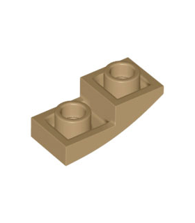 Dark Tan Slope, Curved 2 x 1 x 2/3 Inverted