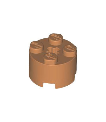 Medium Nougat Brick, Round 2 x 2 with Axle Hole