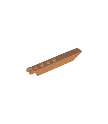 Medium Nougat Hinge Plate 1 x 8 with Angled Side Extensions, Squared Plate Underside