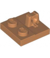 Medium Nougat Hinge Plate 2 x 2 Locking with 1 Finger on Top