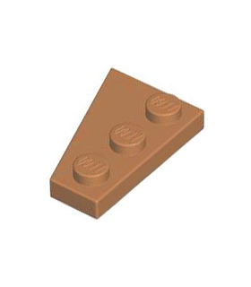 Medium Nougat Wedge, Plate 3 x 2 Right