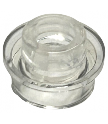 Trans-Clear Plate, Round 1 x 1 with Open Stud