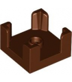 Reddish Brown Container, Box 2 x 2 x 1 Half with Stud and 4 Corner Supports