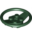 Dark Green Vehicle, Steering Wheel with 2 x 2 Center and Axle Hole