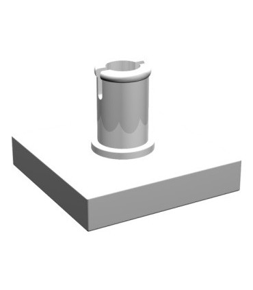 White Tile, Modified 2 x 2 with Pin