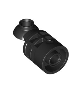 Black Technic Rotation Joint Cylinder with Pin Hole and Rotation Joint Ball Half