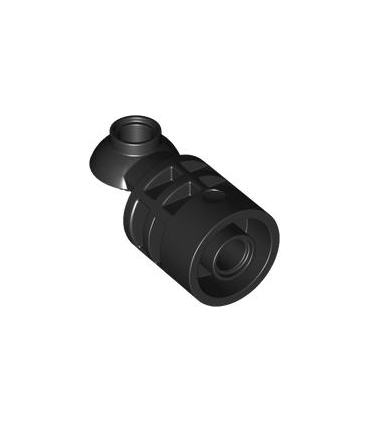 Black Technic Rotation Joint Cylinder with Pin Hole and Rotation Joint Ball Half