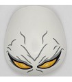 White Large Figure Armor, Round, Smooth with Large Bright Light Orange Eyes and Dark Bluish Gray Wrinkles Pattern