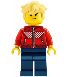 Cooper - Red Racing Jacket, Dark Blue Legs