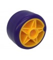 right Light Orange Wheel 24 x 15 with Pin Hole with Molded Dark Purple Hard Plastic Tire Pattern