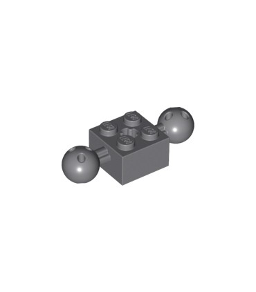 Dark Bluish Gray Technic, Brick Modified 2 x 2 with 2 Ball Joints and Axle Hole