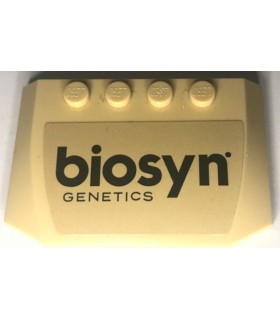 Tan Wedge 4 x 6 x 2/3 Triple Curved with Black 'biosyn GENETICS' Pattern (Sticker) - Set 76951