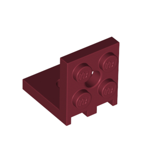 Dark Red Bracket 2 x 2 - 2 x 2 with 2 Holes