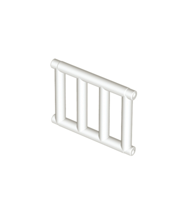 White Bar 1 x 4 x 3 Grille with End Protrusions