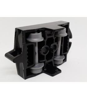 Black Vehicle, Base 4 x 5 Roller Coaster Car with Dark Bluish Gray Wheels (26021 / 24869)