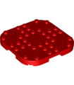Red Plate, Modified 8 x 8 with Rounded Corners and 4 Feet