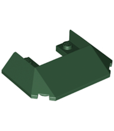 Dark Green Wedge 6 x 4 Cutout (Train Roof) with 5 Large Bottom Tubes