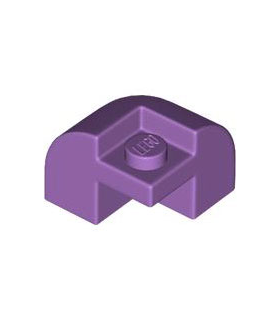 Medium Lavender Slope, Curved 2 x 2 x 1 1/3 Corner Round with Recessed Stud