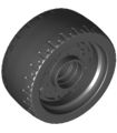 Black Wheel 24 x 12 with Pin Hole with Molded Black Hard Rubber Tire Pattern