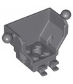 Dark Bluish Gray Cockpit 4 x 2 x 3 with Pin Hole, 2 Clips, and Tow Ball on Sides