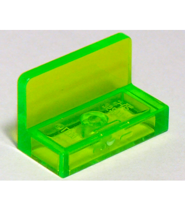 Trans-Bright Green Panel 1 x 2 x 1 with Rounded Corners