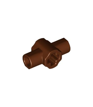 Reddish Brown Technic, Axle Connector Hub with Two Bar Holders Perpendicular (Lightsaber Hilt)