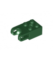 Dark Green Technic, Brick Modified 2 x 2 with Ball Socket and Axle Hole - Straight Forks with Round Ends and Open Sides