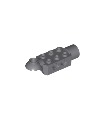 Dark Bluish Gray Technic, Brick Modified 2 x 3 with Pin Holes, Rotation Joint Ball Half Horizontal, and Rotation Joint Socket