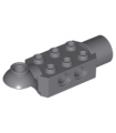 Dark Bluish Gray Technic, Brick Modified 2 x 3 with Pin Holes, Rotation Joint Ball Half Horizontal, and Rotation Joint Socket