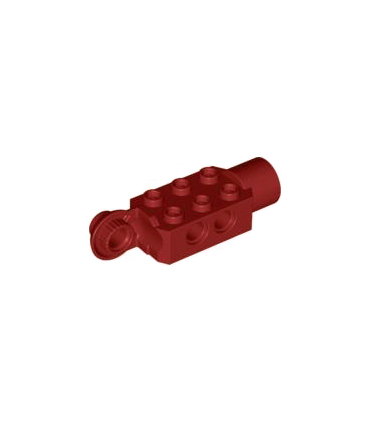 Dark Red Technic, Brick Modified 2 x 3 with Pin Holes, Rotation Joint Ball Half Vertical, and Rotation Joint Socket