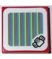 Red Tile 2 x 2 with Super Mario Scanner Code Koopa Paratroopa Pattern (Sticker) - Set 71380