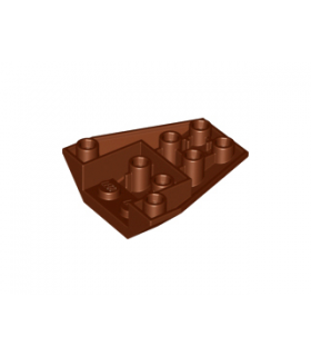 Reddish Brown Wedge 4 x 4 Triple Inverted with Connections between 4 Studs