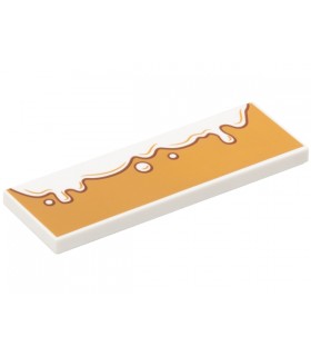 White Tile 2 x 6 with Dripping Icing on Medium Nougat Background Pattern