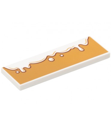 White Tile 2 x 6 with Dripping Icing on Medium Nougat Background Pattern